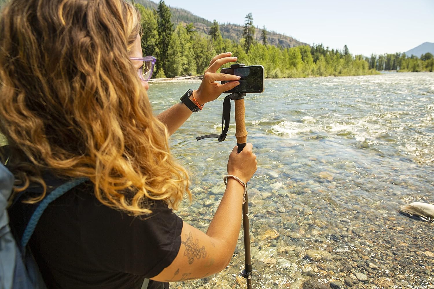 Trekking Poles - Carbon Fiber Monopod Walking or Hiking Sticks with with Accessories Mount and Adjustable Quick Locks - Image 8