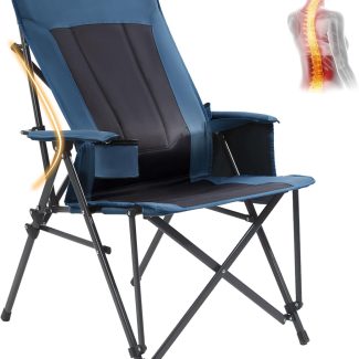 PORTAL Camping Chair with Lumbar Support for Adults Folding Portable High Back Oversized, 400LBS